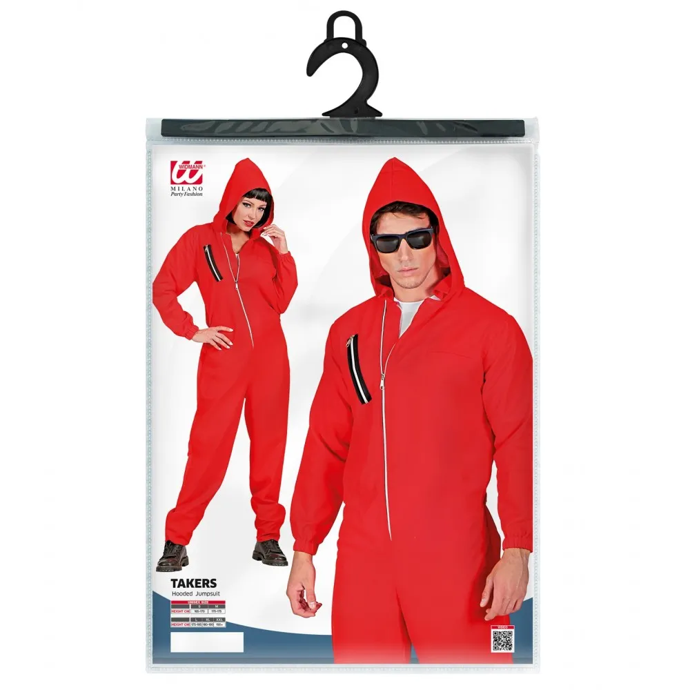Costume tuta rossa casa di carta Unisex  per Feste a Tema Taglia S, Adulto