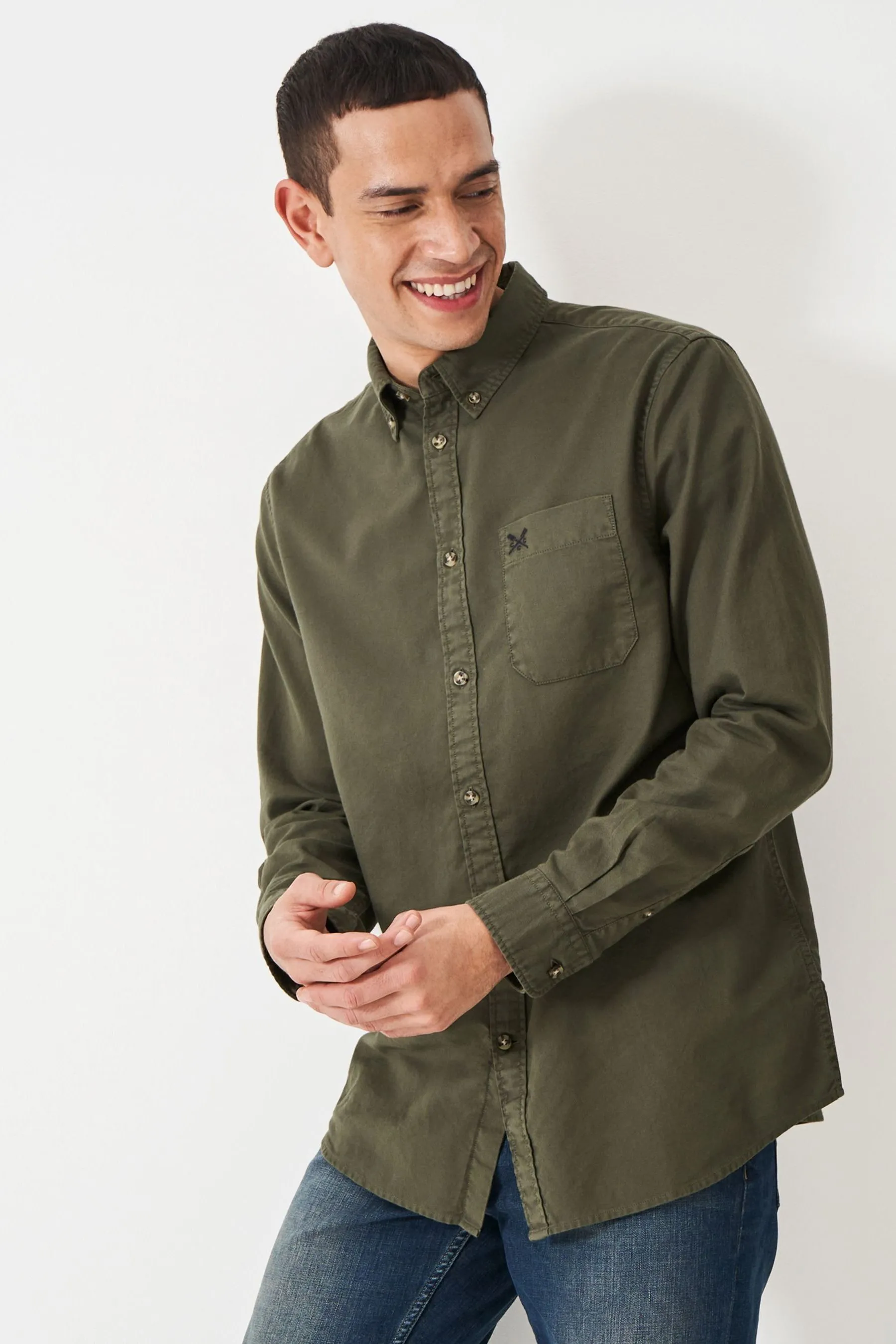 Crew Clothing - Camicia classica tinta Oxford capo