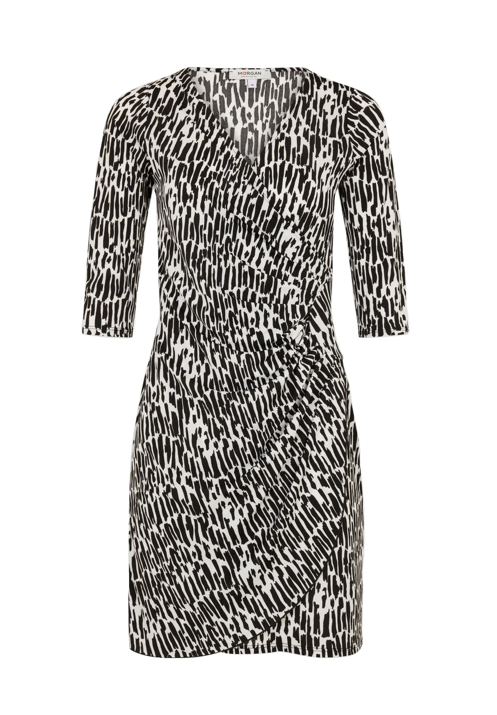 DRAPED FITTED ABSTRACT PRINT - Vestito estivo