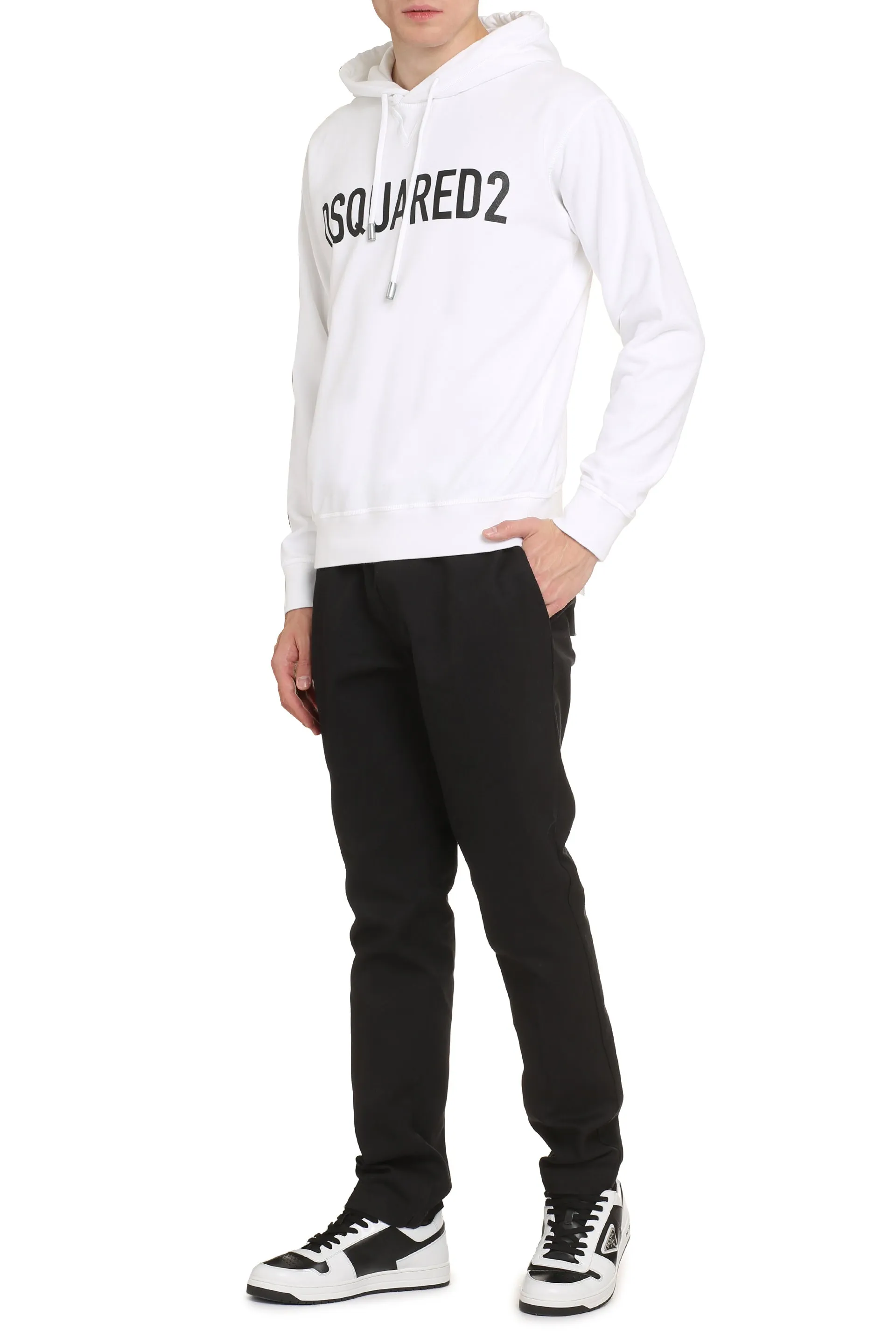Dsquared2 Felpa in cotone con cappuccio