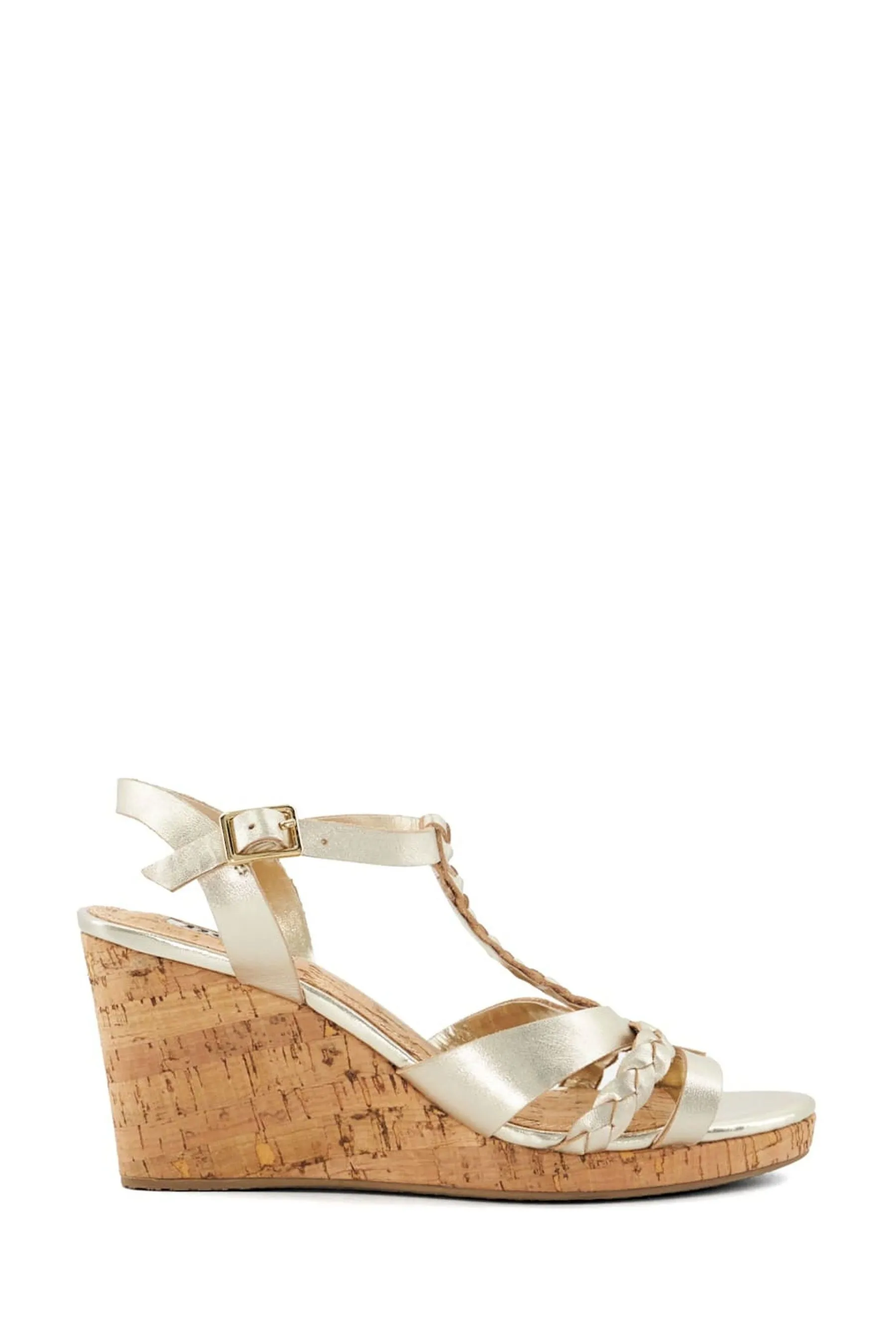 Dune London - Koali - Sandali intrecciata con zeppa e barretta a T    