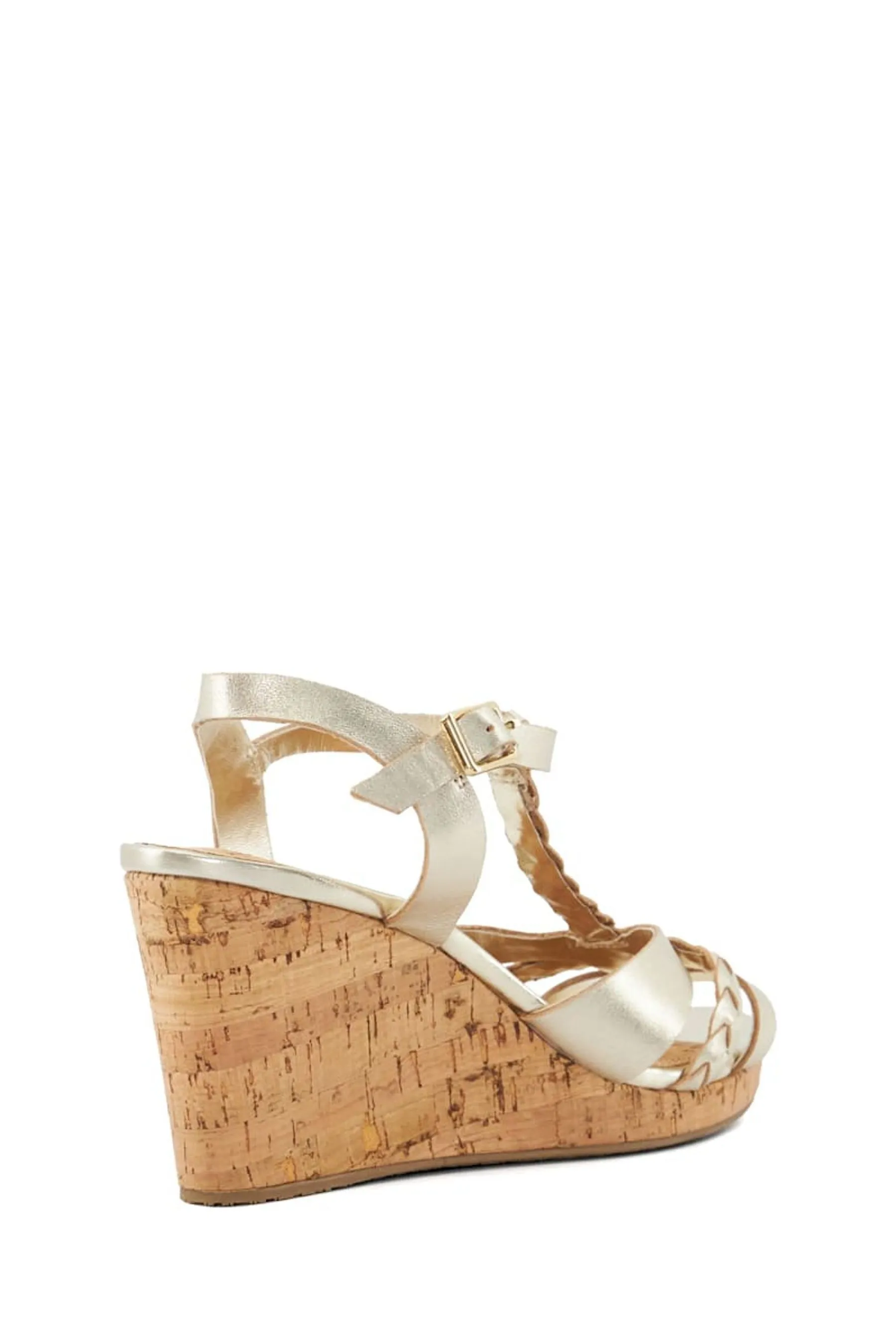 Dune London - Koali - Sandali intrecciata con zeppa e barretta a T    