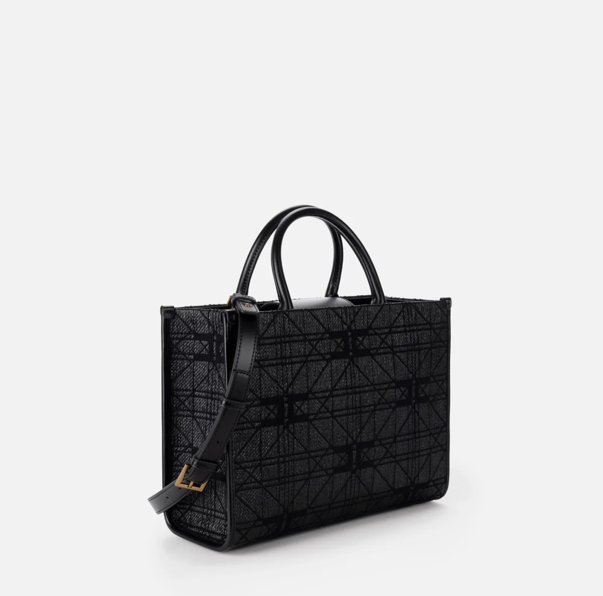 Elisabetta Franchi – Shopper grande in rafia Nera