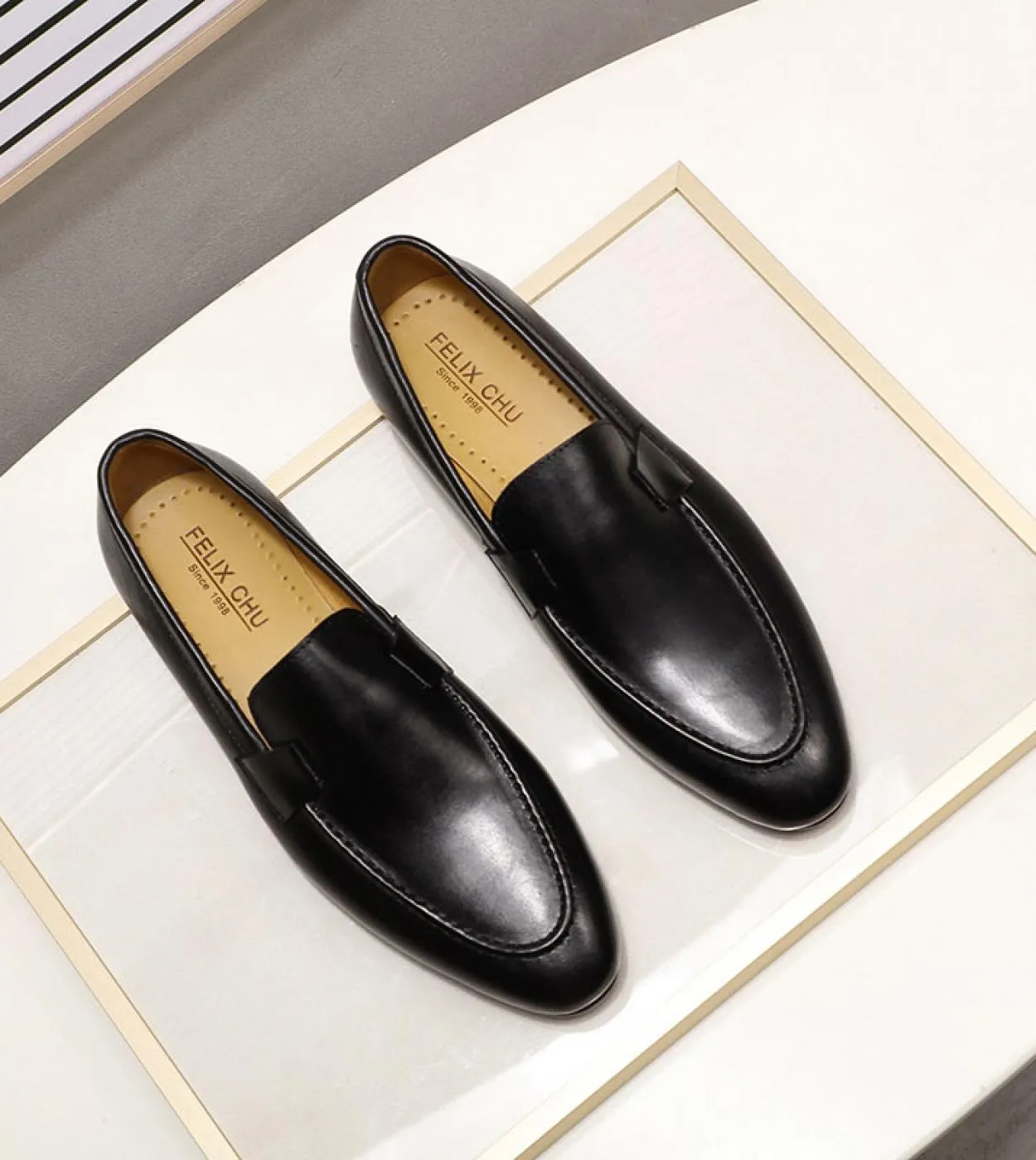 Felix Chu Designer Fashion Mocassini da uomo in pelle fatti a mano nero marrone scarpe da lavoro casual da uomo festa da uomo Fo