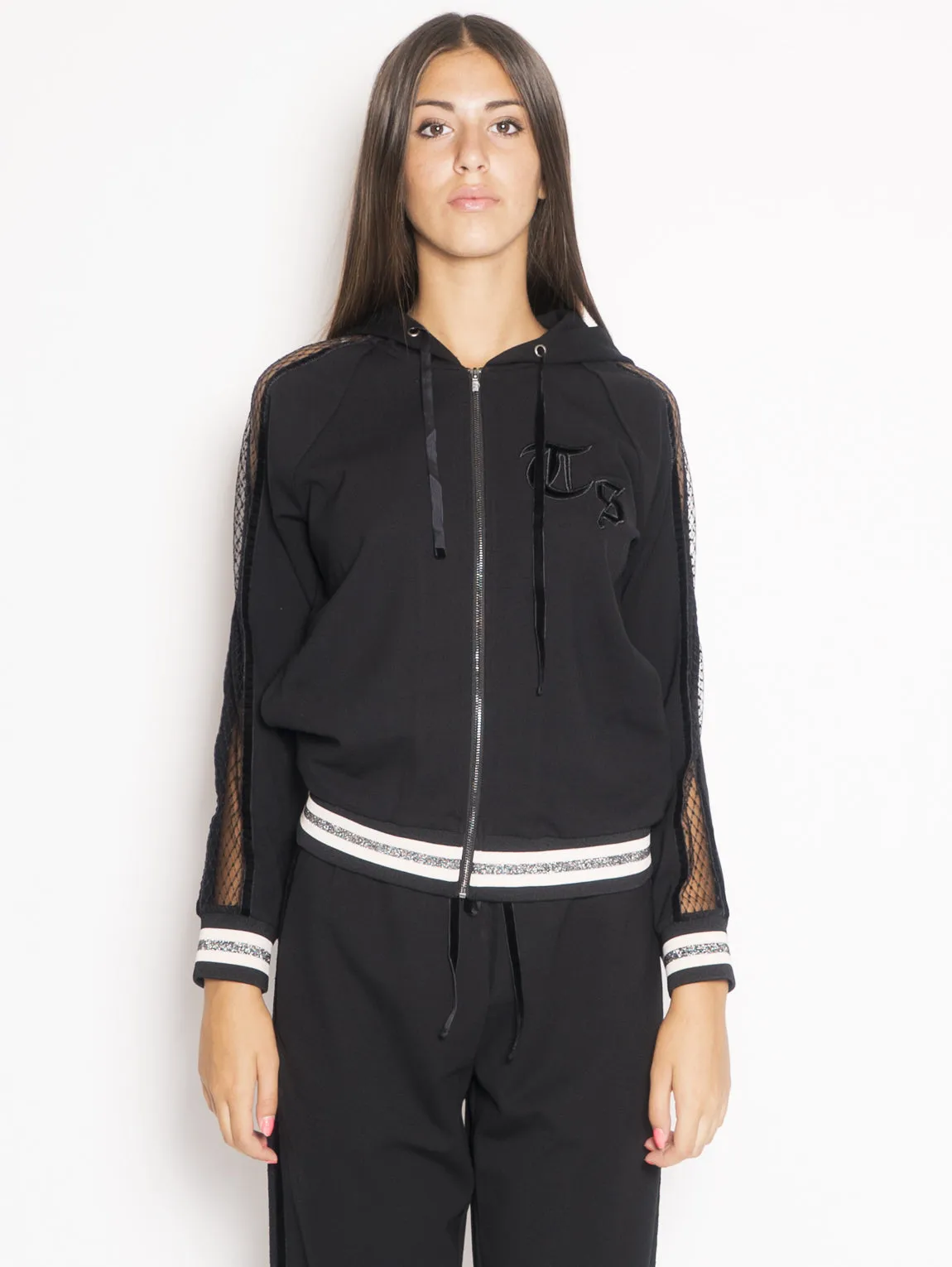 Felpa con Pizzo Nero