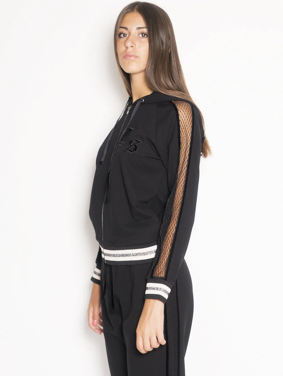 Felpa con Pizzo Nero