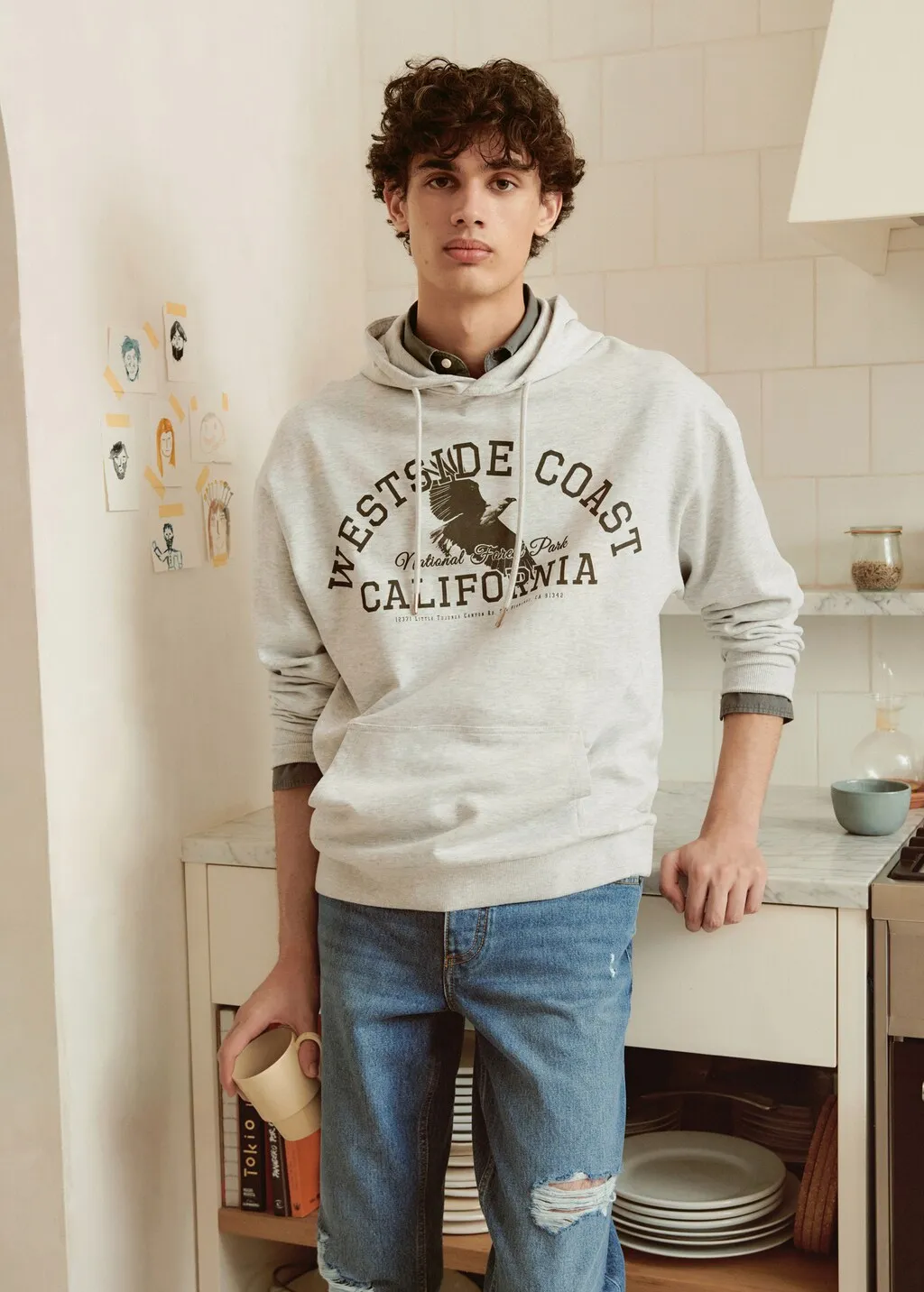 Felpa cotone scritta