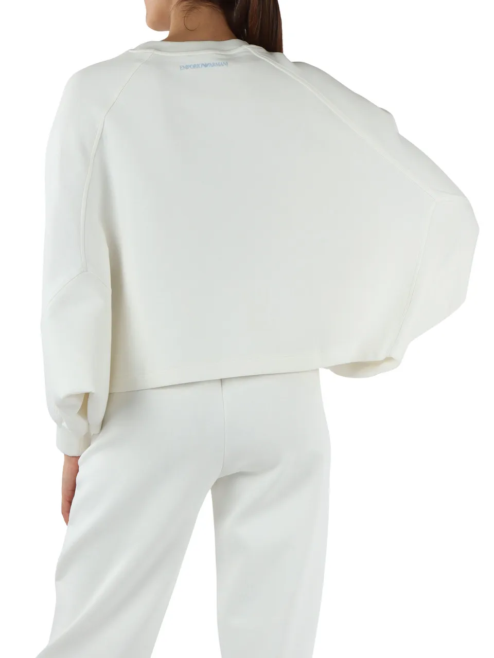 Felpa in misto cotone con ricamo logo frontale