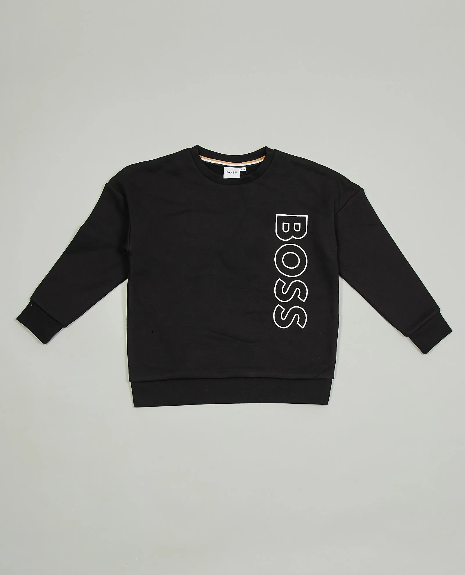 Felpa nera Boss per bambino in misto cotone