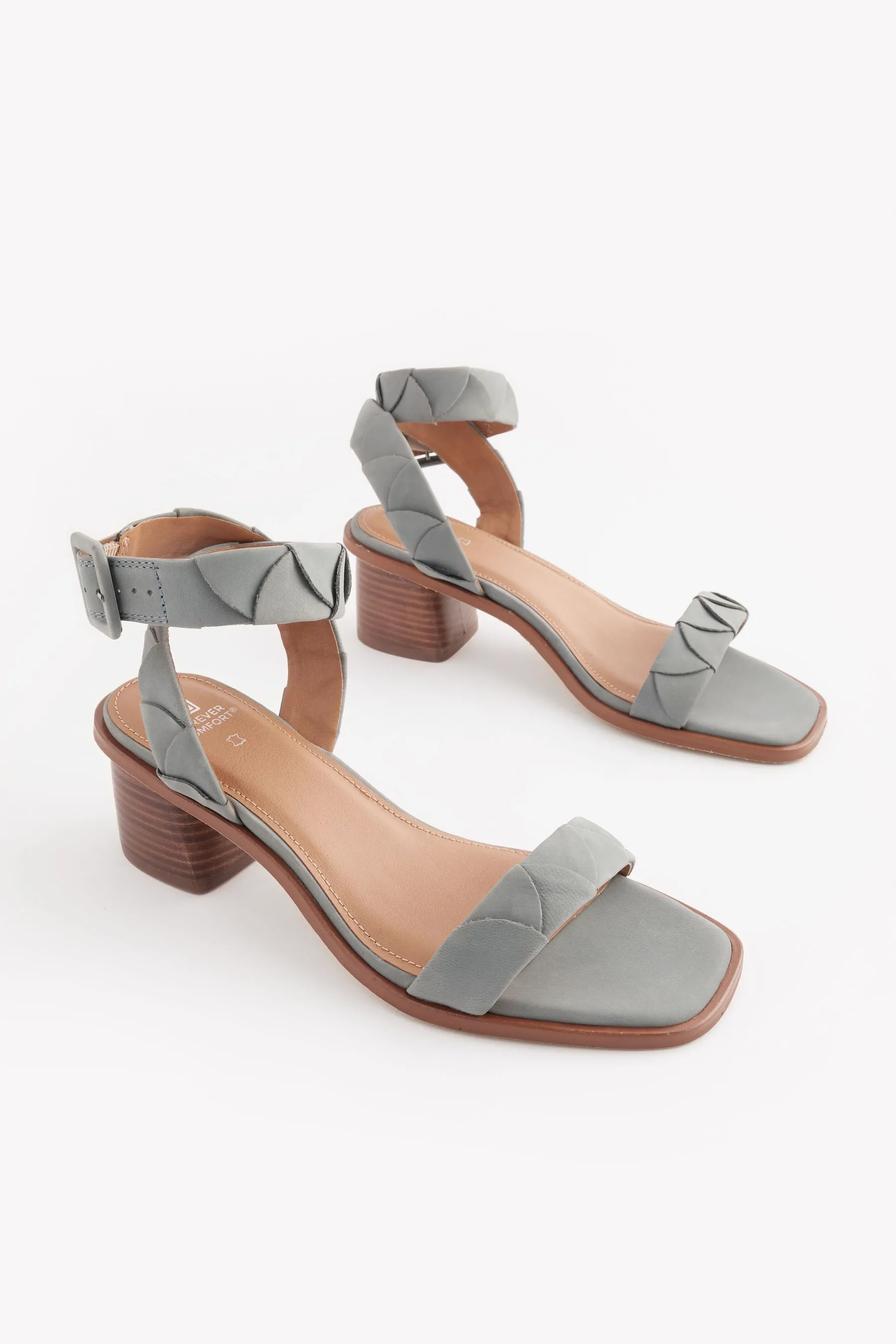 Forever Comfort® - Sandali in pelle con tacco largo basso