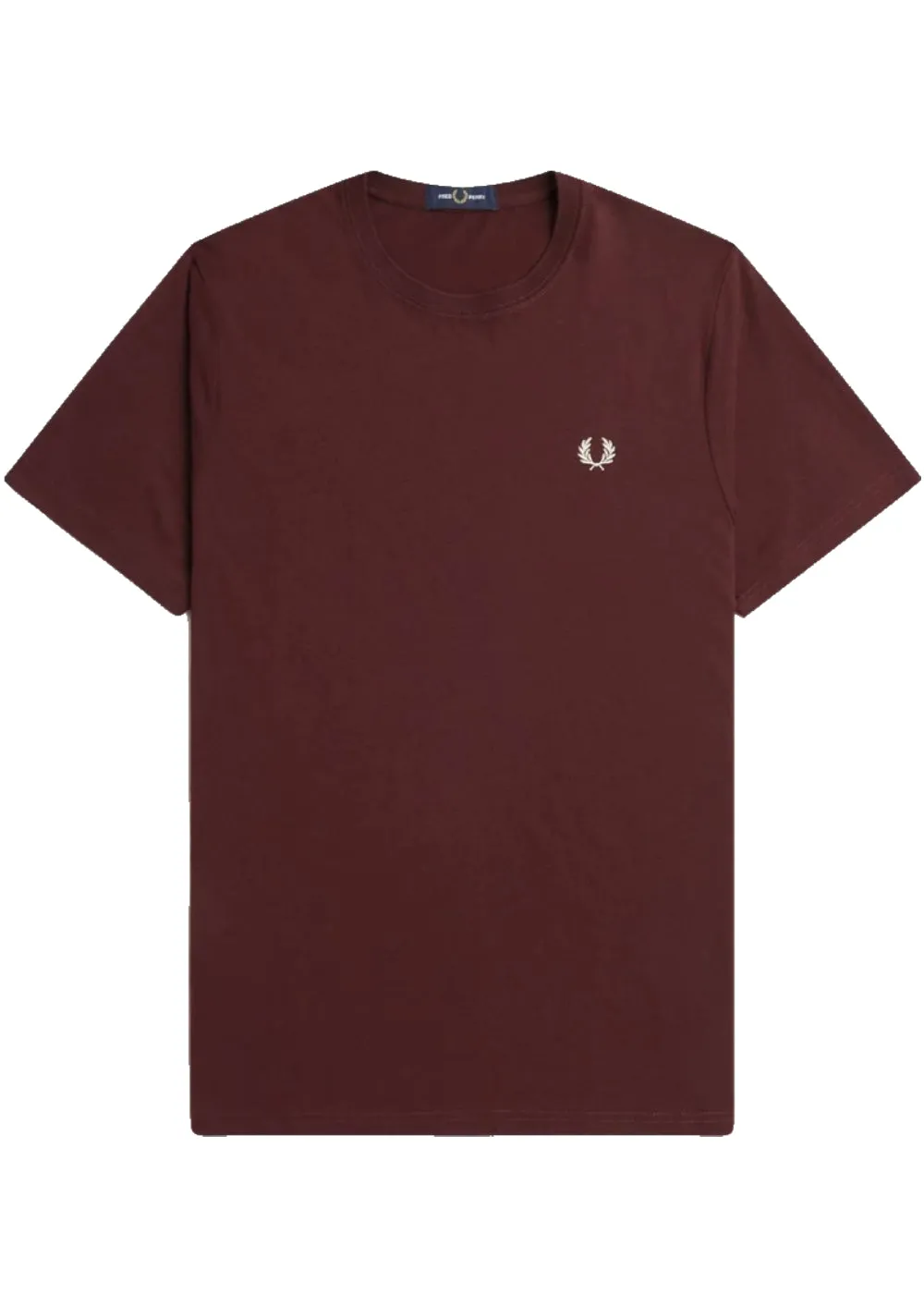 Fred Perry T-shirt Girocollo Bordeaux con Logo