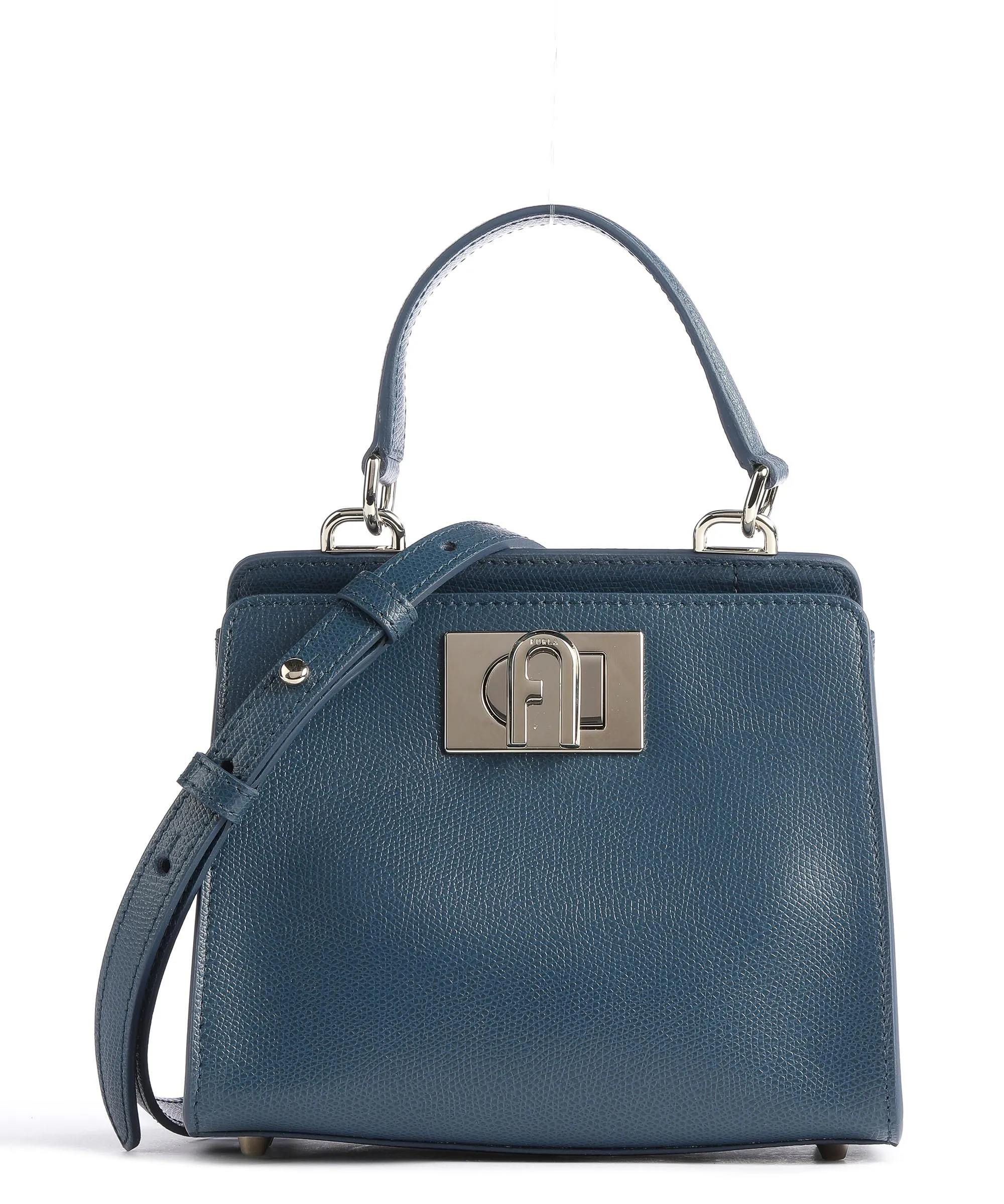  Furla 1927 Mini Borsa a tracolla pelle granulata petrol  