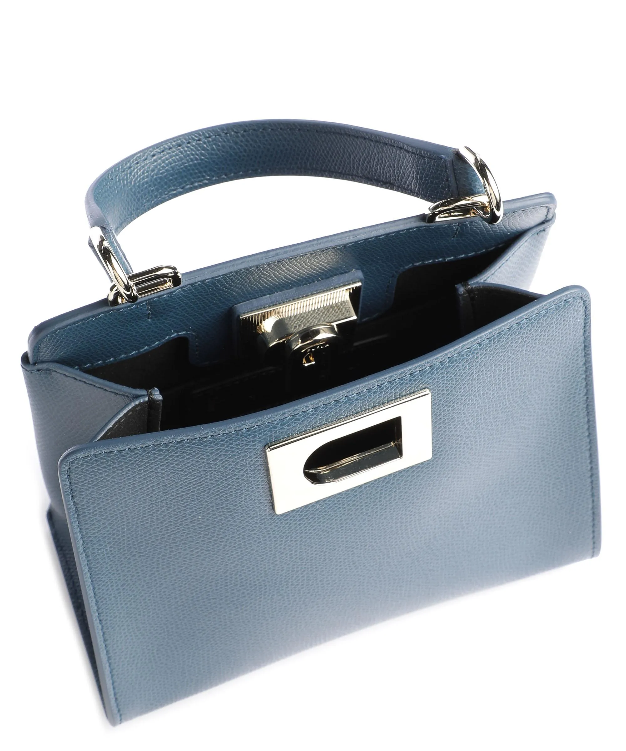  Furla 1927 Mini Borsa a tracolla pelle granulata petrol  