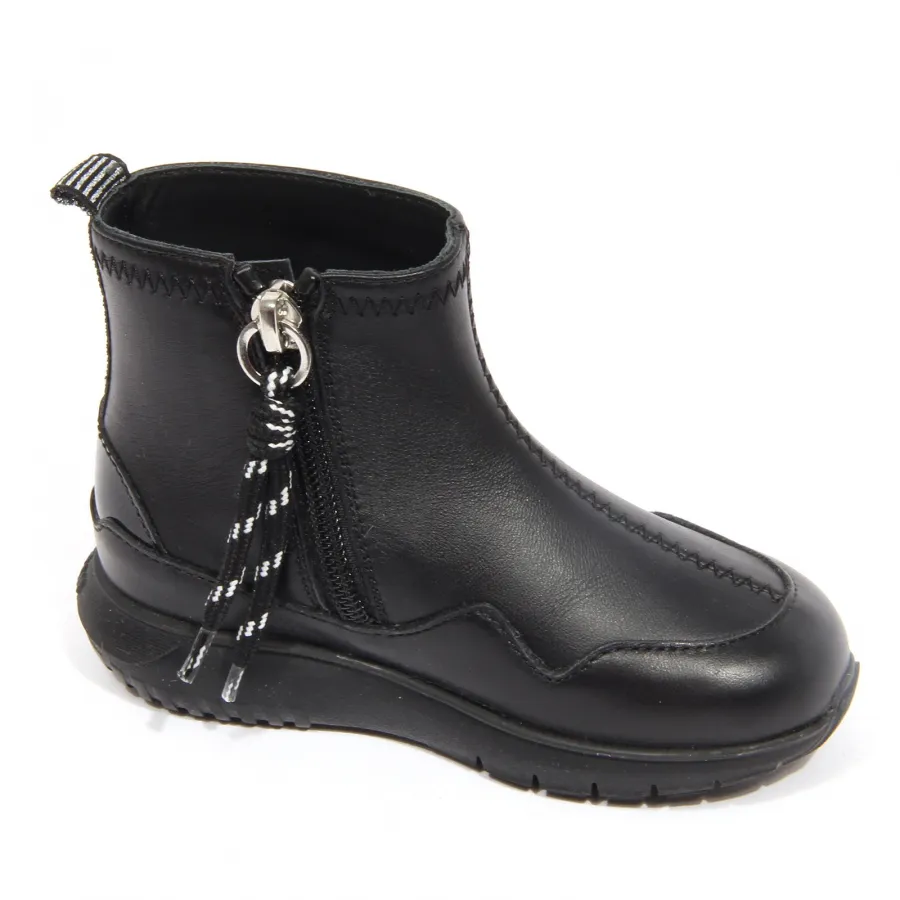 G4120 stivaletto bimba girl HOGAN JUNIOR black leather boots kids