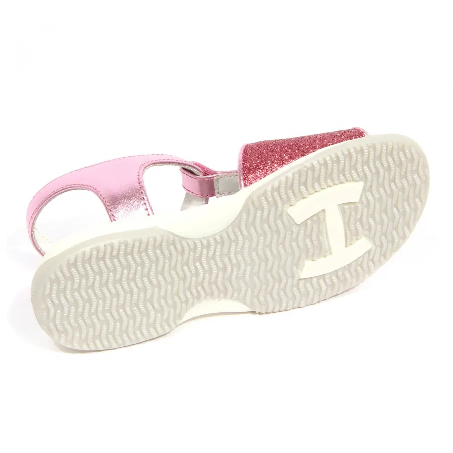 G4136 sandalo bimba girl HOGAN JUNIOR pink glitter leather shoes kids