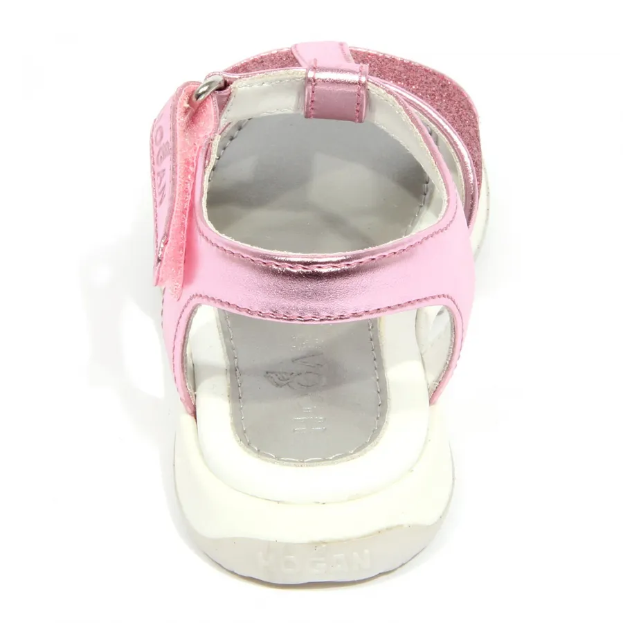 G4136 sandalo bimba girl HOGAN JUNIOR pink glitter leather shoes kids