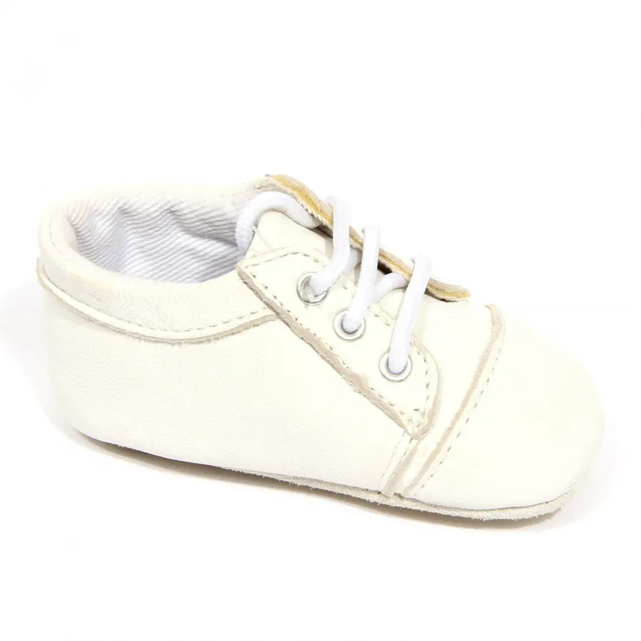 G4340 scarpa culla bimbo boy PAUL SMITH JUNIOR white leather newborn shoes