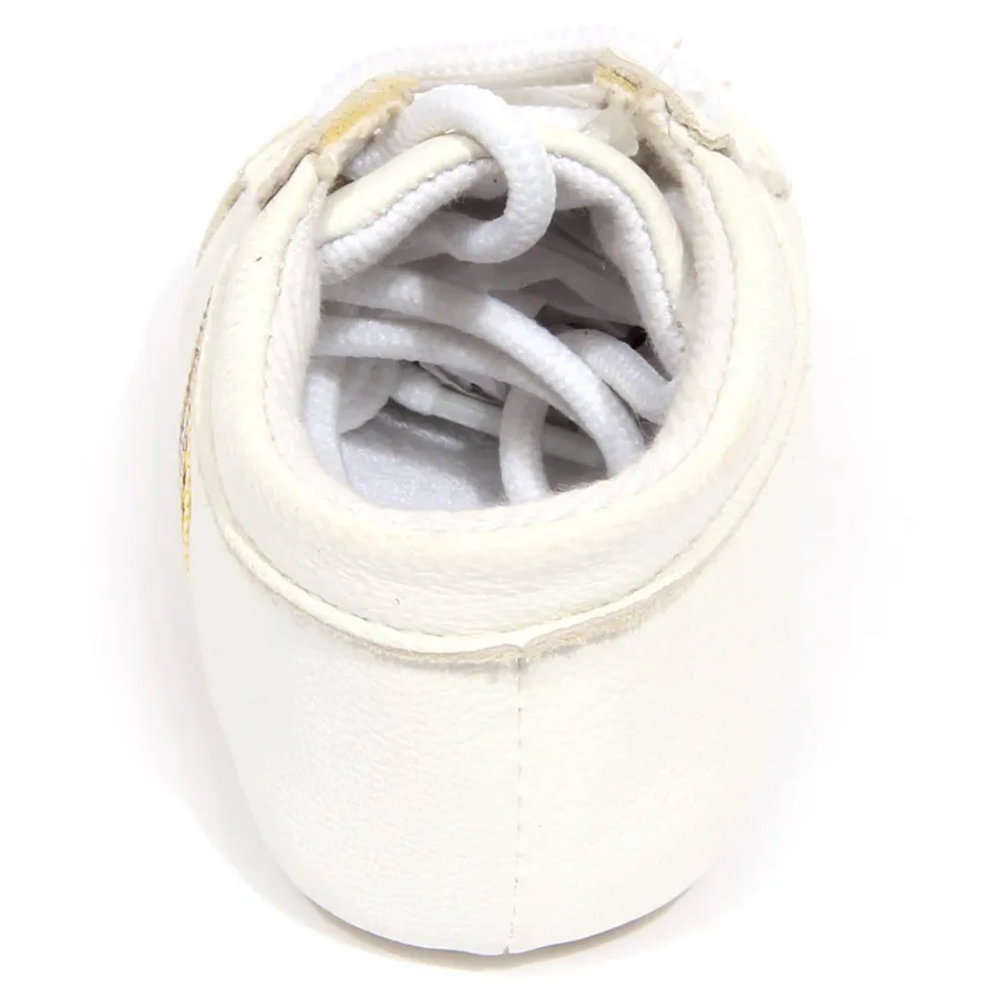 G4340 scarpa culla bimbo boy PAUL SMITH JUNIOR white leather newborn shoes