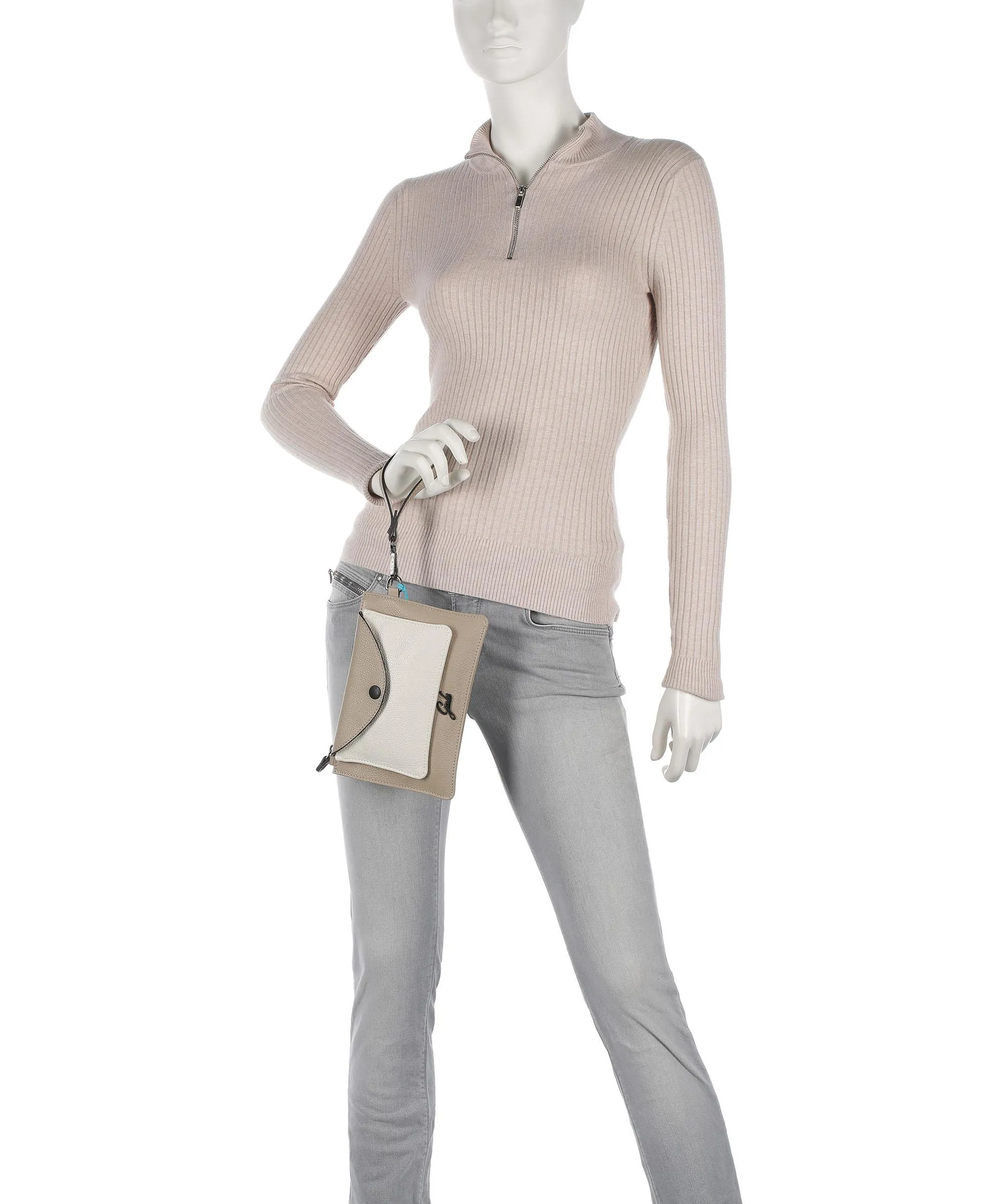  Gabs Bogota Jasmine M Borsa a tracolla pelle di vitello grana beige/bianco  