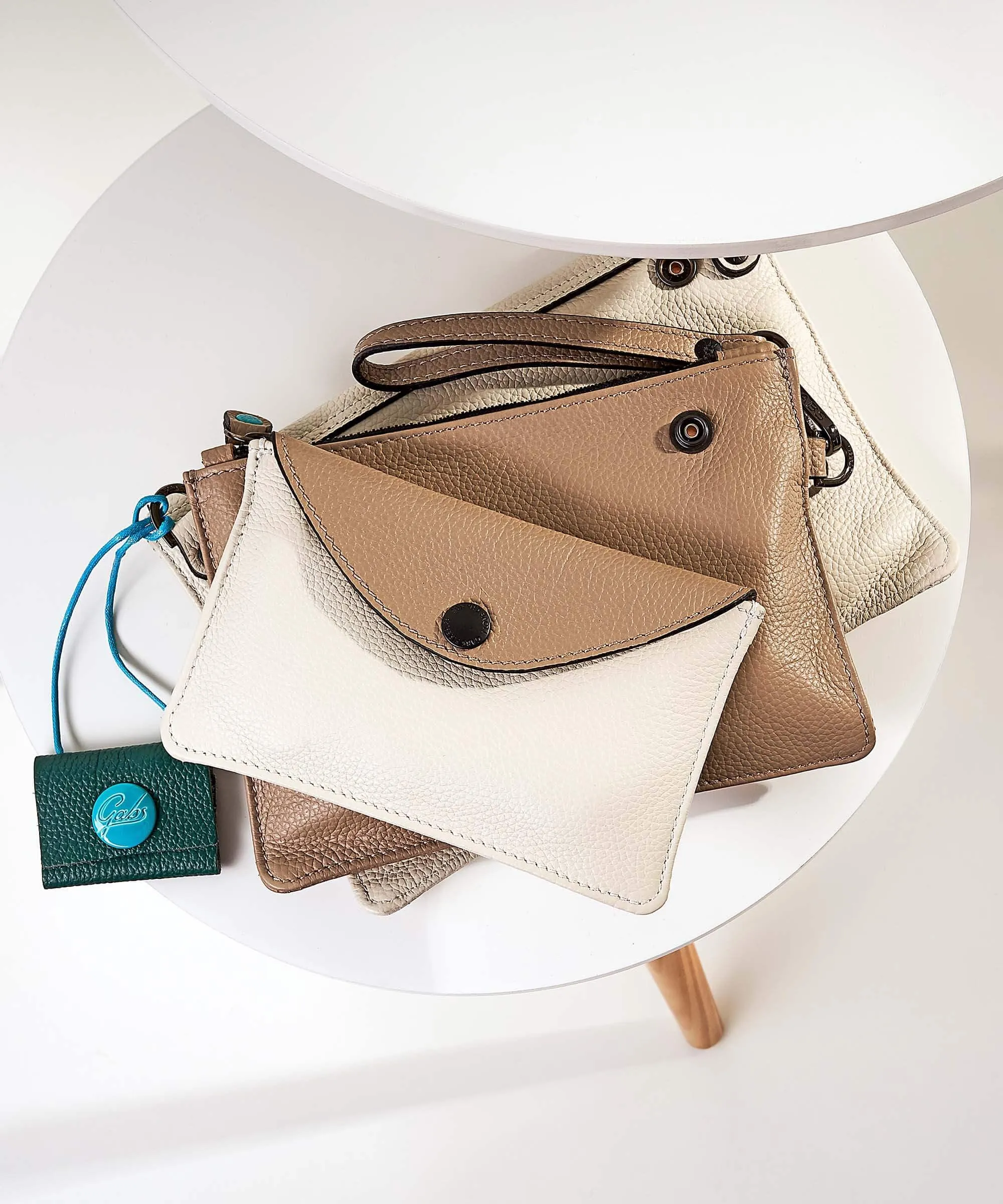  Gabs Bogota Jasmine M Borsa a tracolla pelle di vitello grana beige/bianco  