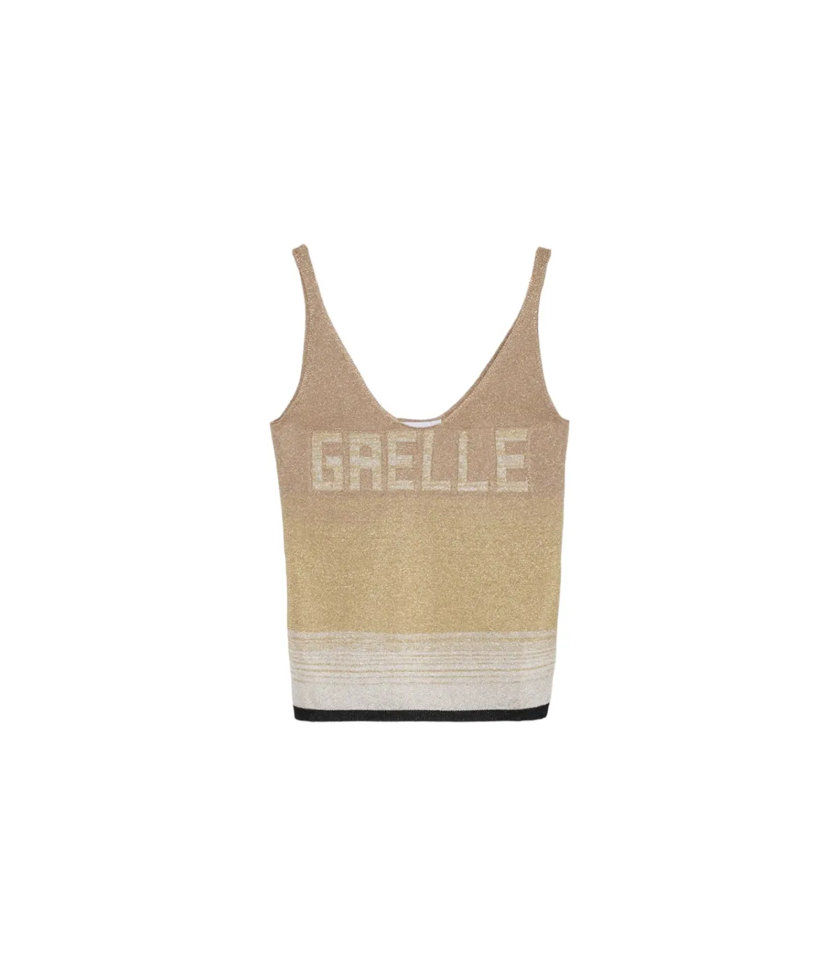 Gaelle Donna Top   In Maglieria Lurex Con Logo Ad Intarsio