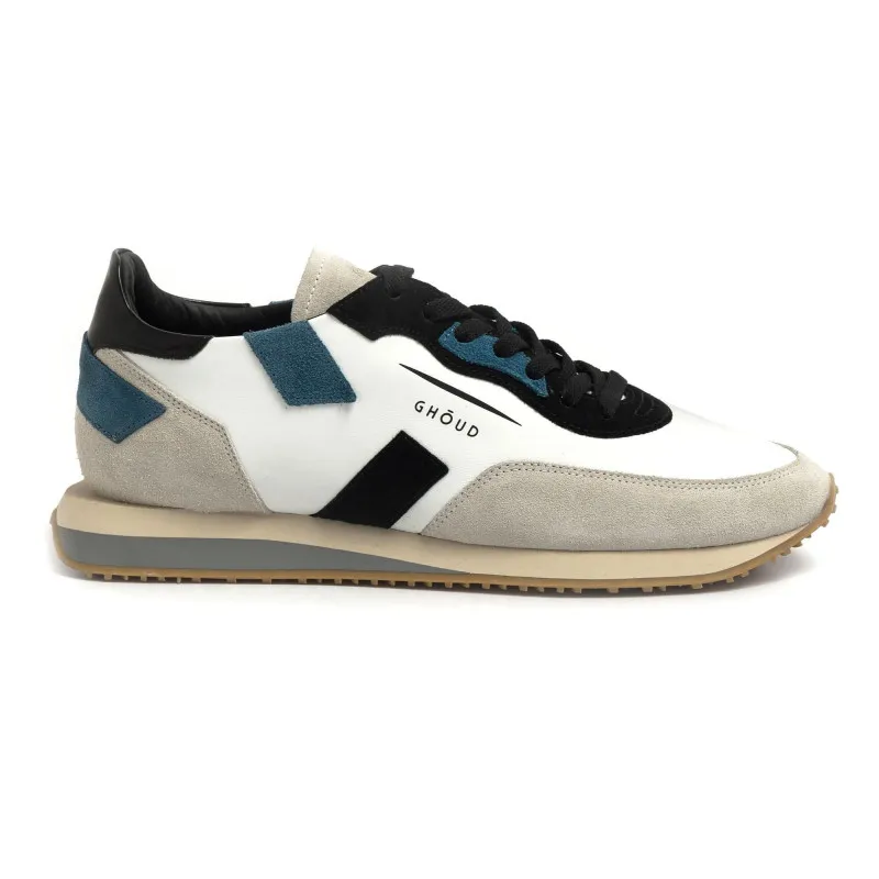 GHOUD Rush Man Low in pelle bianca e camoscio