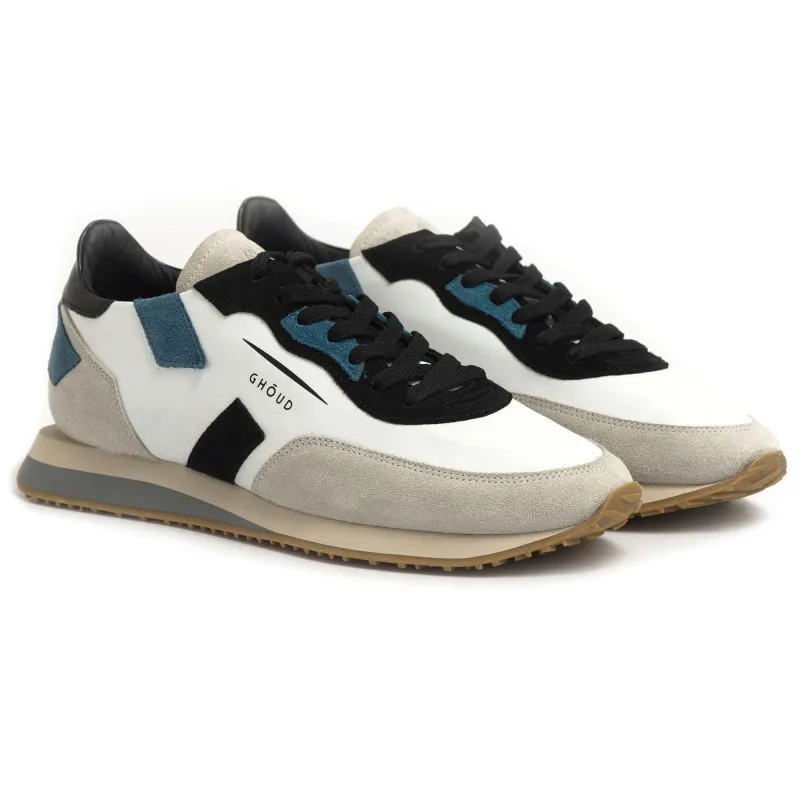 GHOUD Rush Man Low in pelle bianca e camoscio