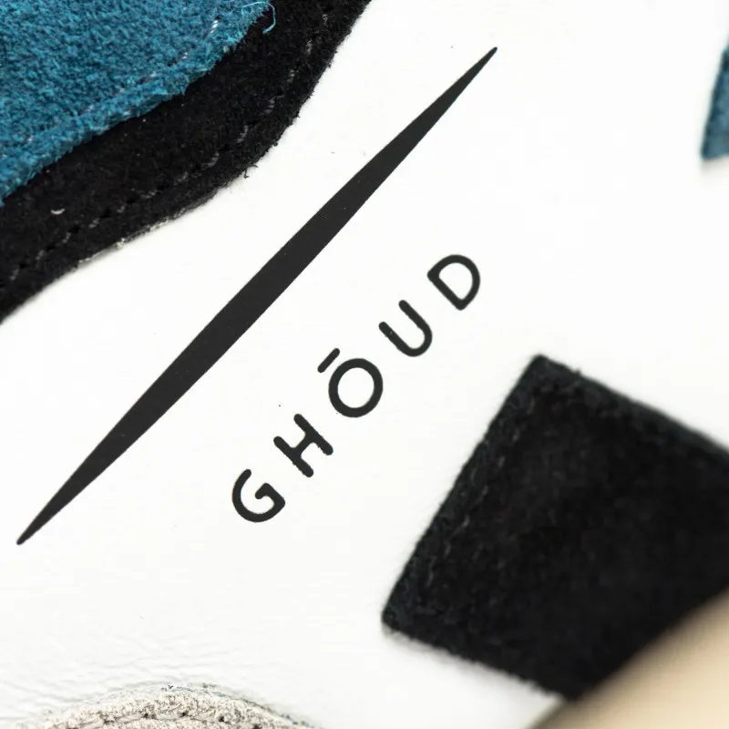 GHOUD Rush Man Low in pelle bianca e camoscio