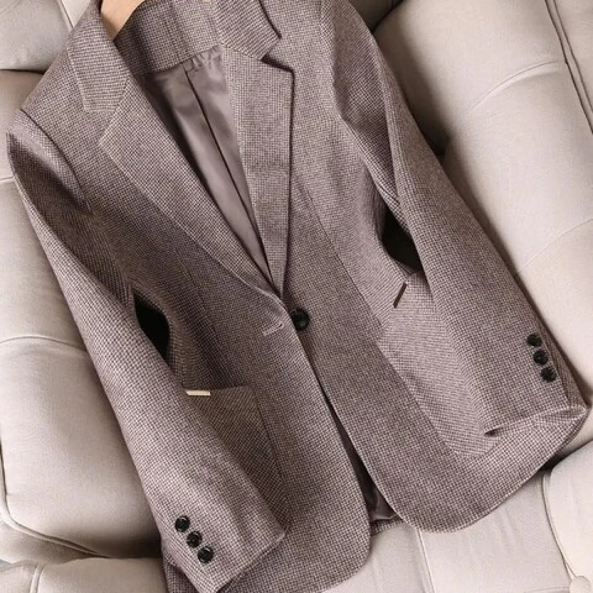 Giacca blazer da donna Giacca marrone Giacca casual da donna marrone chiaro Giacca da donna marrone chiaro