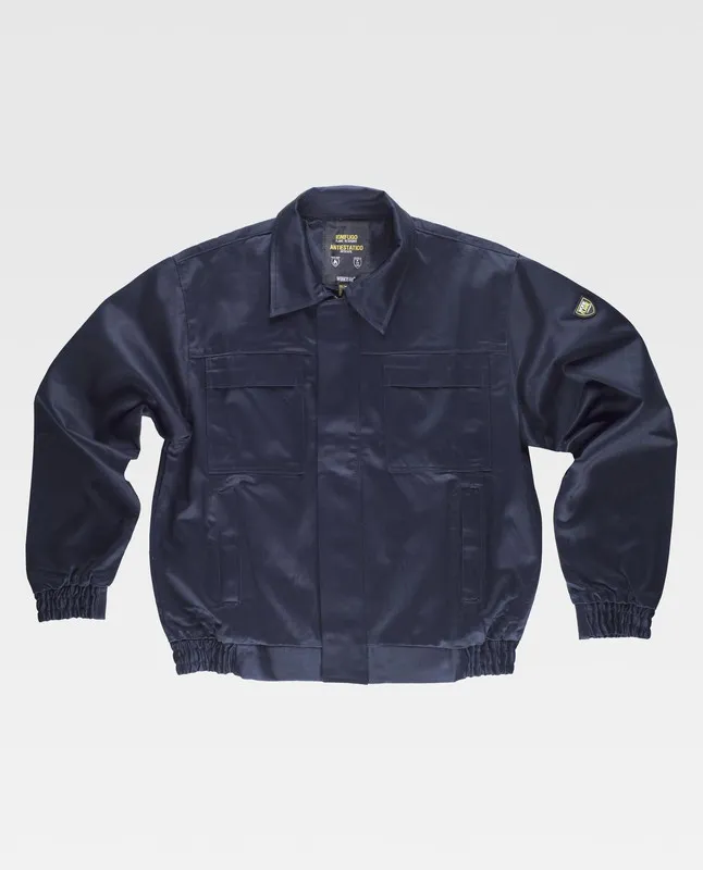 Giacca ignifuga e antistatica 100% cotone ignifugo EN11612 E ANTISTATICO EN1149 Navy