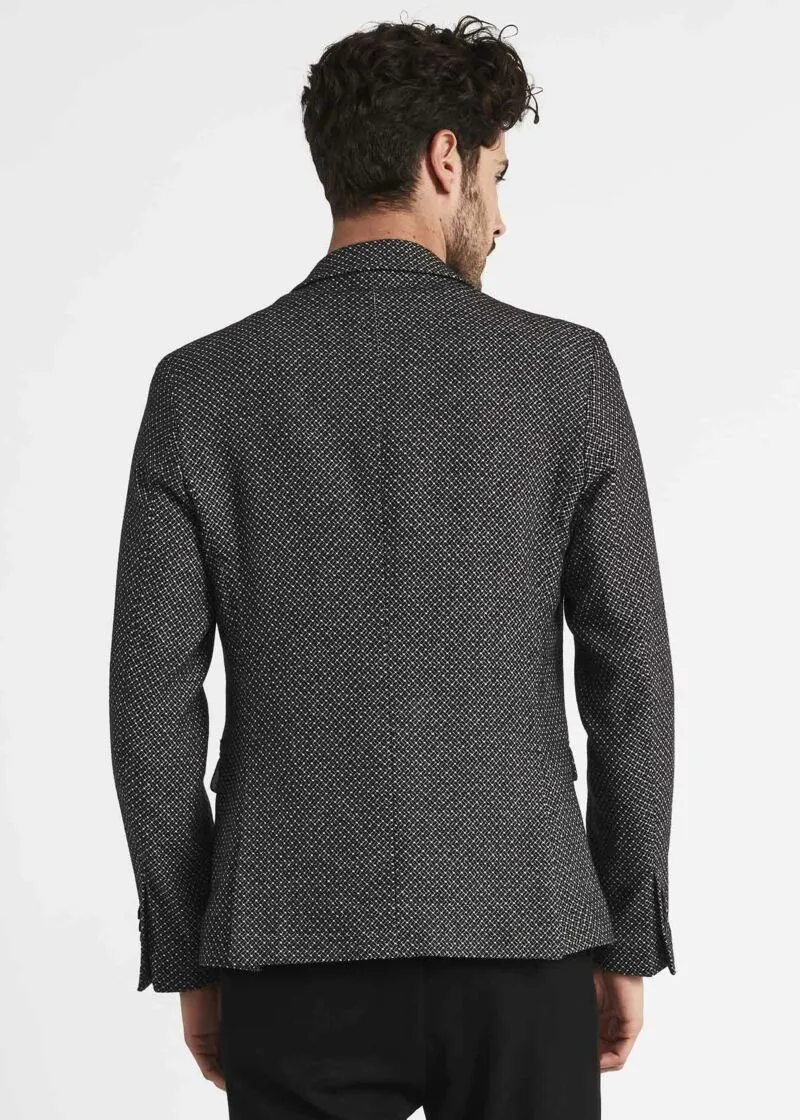 Giacca slim in misto cotone lana