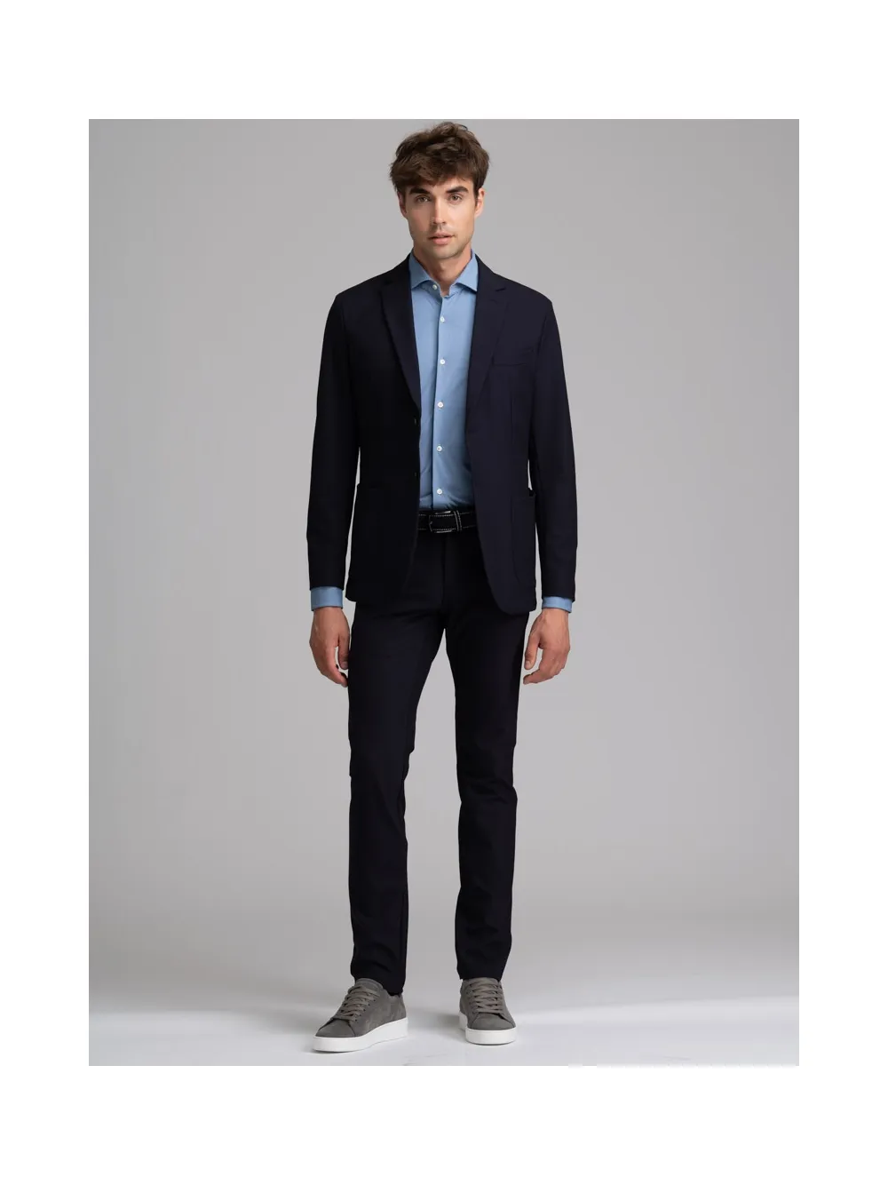 Giacca uomo sfoderata in tessuto TECNO blu