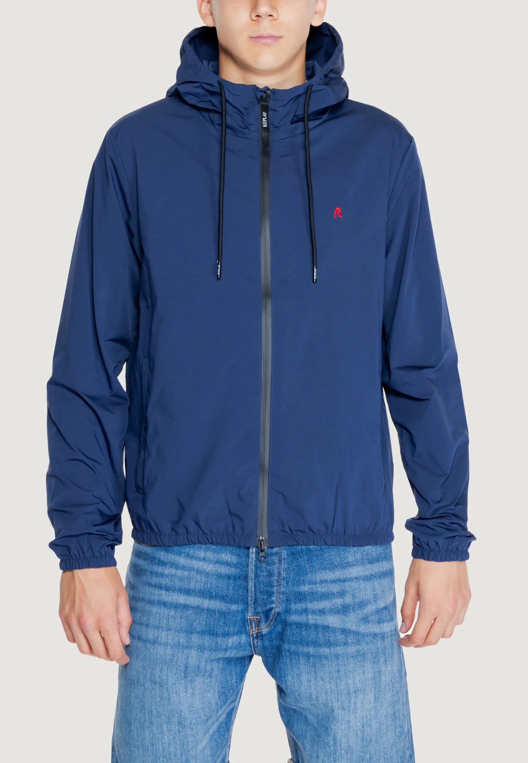 Giacchetto Replay MICRO POLY OXFORD Blu marine