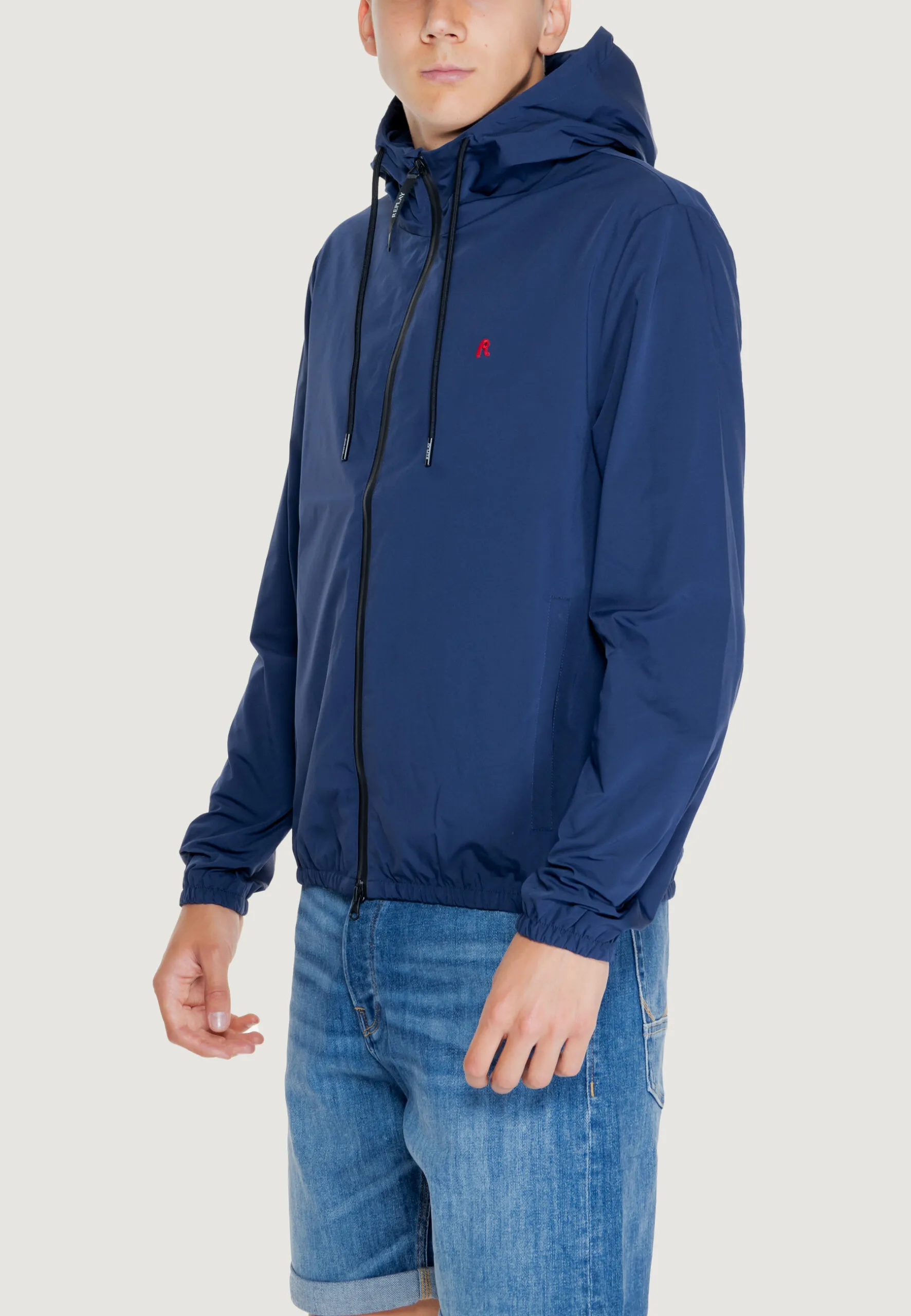 Giacchetto Replay MICRO POLY OXFORD Blu marine