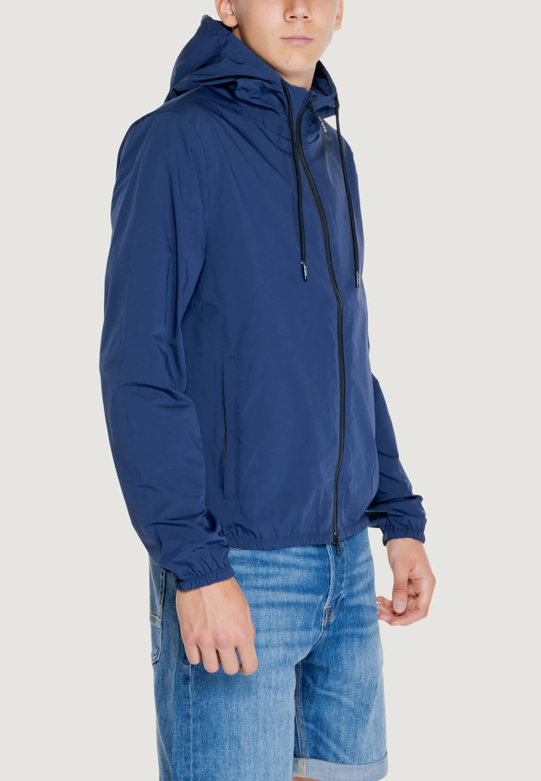 Giacchetto Replay MICRO POLY OXFORD Blu marine