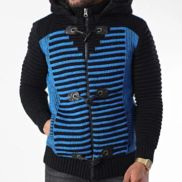 Gilet con zip e cappuccio 3005 azzurro navy