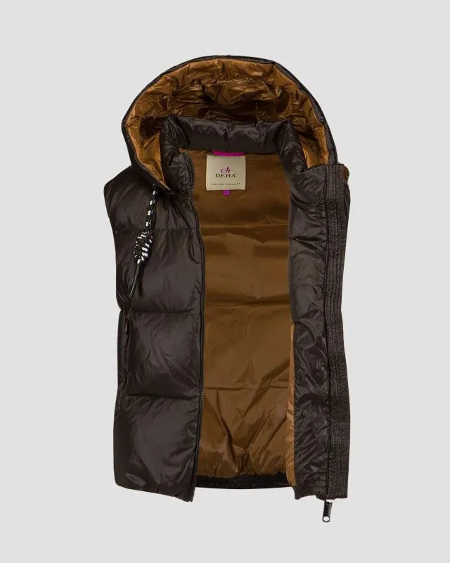 Gilet nero con piumino da donna Deha