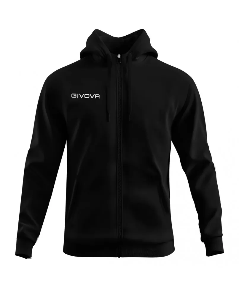 GIVOVA MA024 felpa con cappuccio nero zip unisex