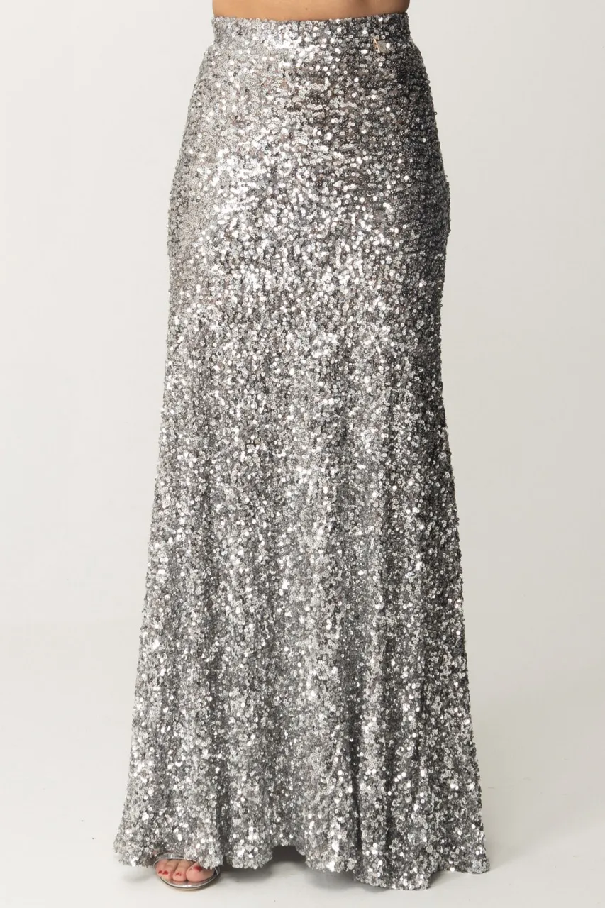 Gonna lunga in tulle full paillettes Perla