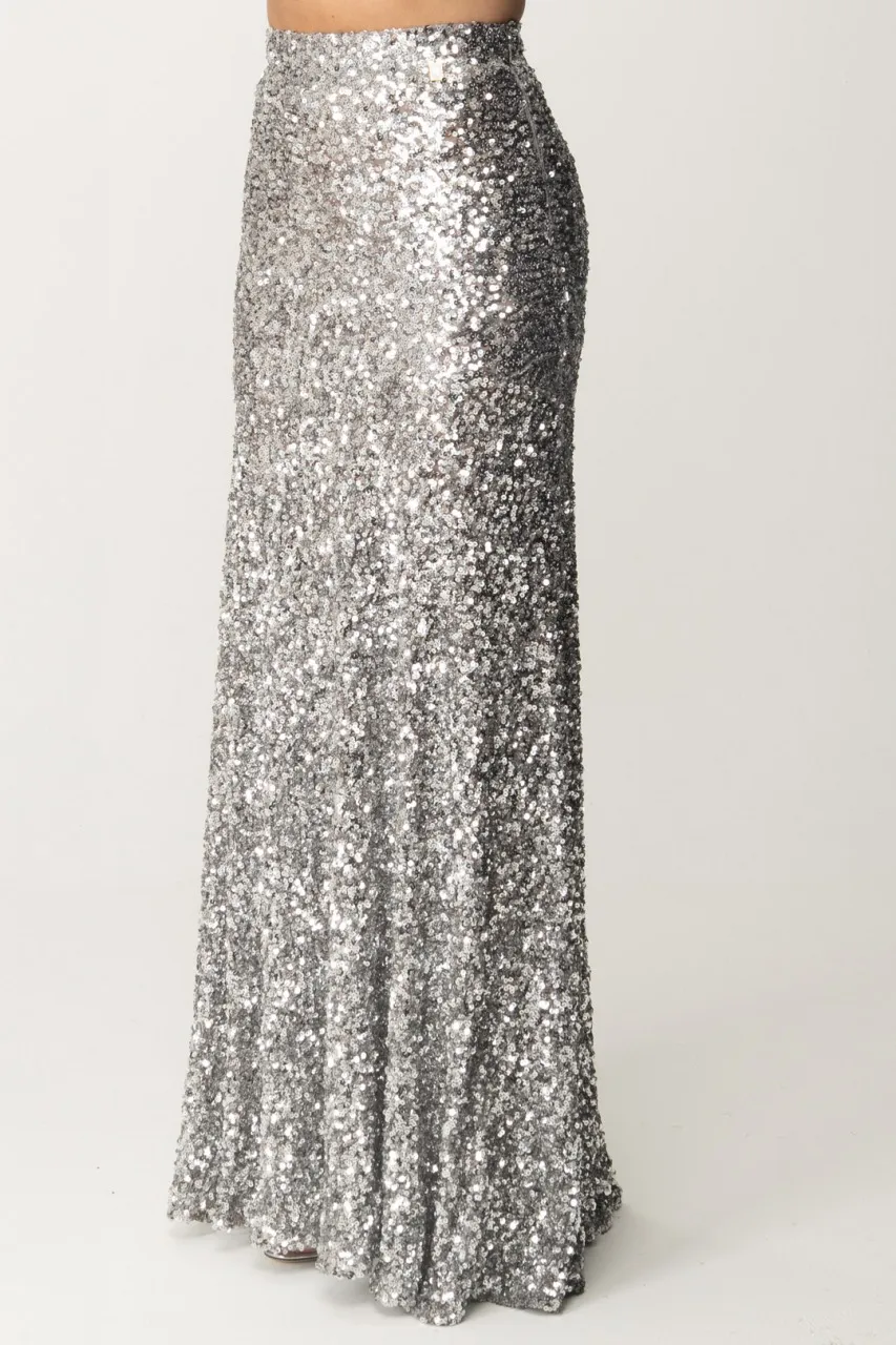 Gonna lunga in tulle full paillettes Perla
