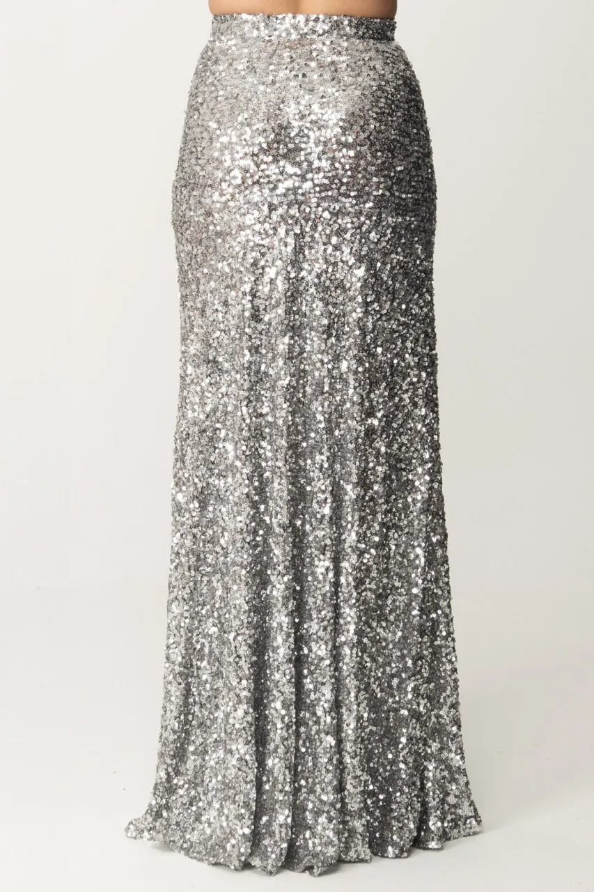 Gonna lunga in tulle full paillettes Perla
