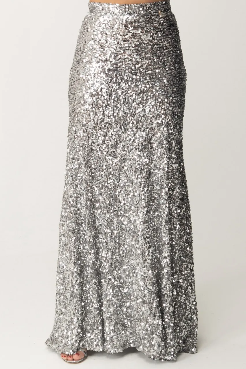 Gonna lunga in tulle full paillettes Perla