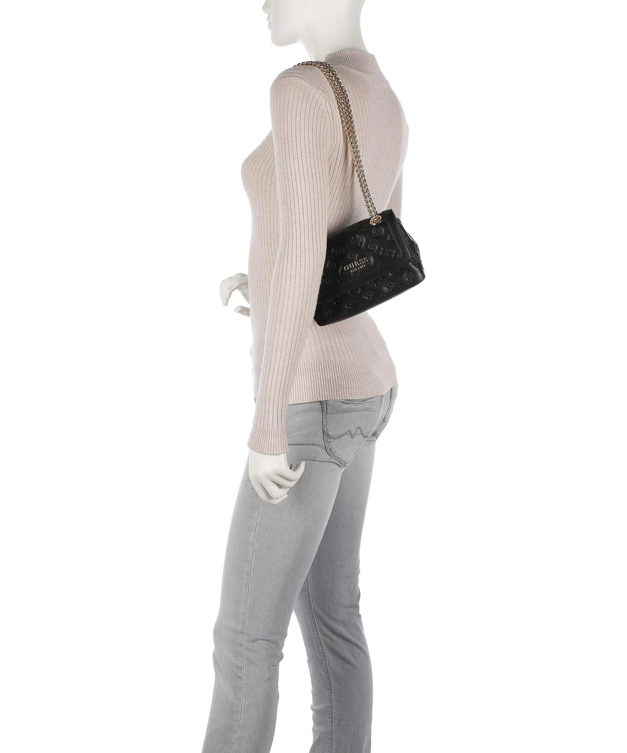  Guess Abey Borsa a spalla pelle sintetica nero  