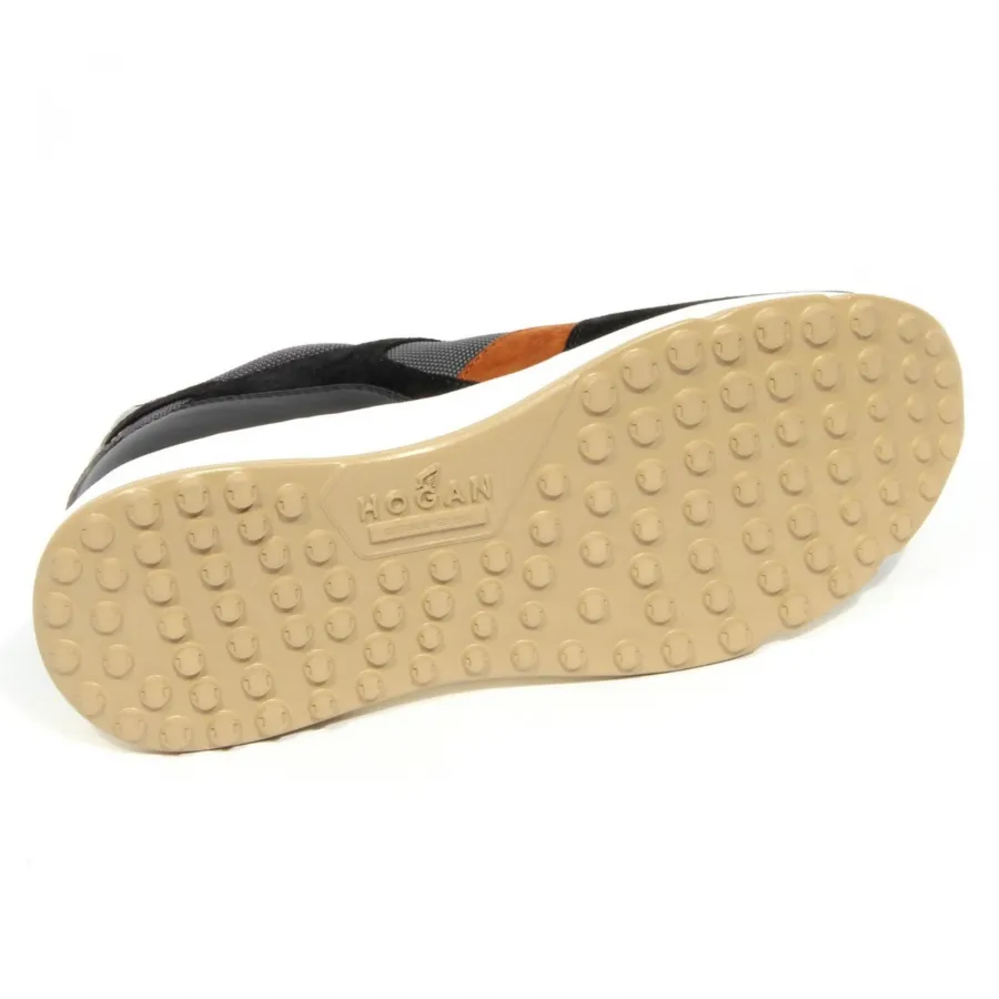 H2778 sneaker uomo HOGAN HYPERLIGHT man suede/fabric shoes black/grey/brown