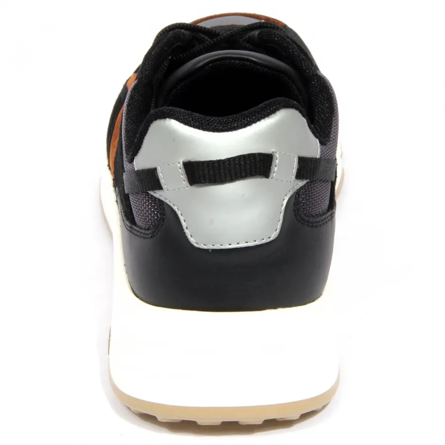 H2778 sneaker uomo HOGAN HYPERLIGHT man suede/fabric shoes black/grey/brown