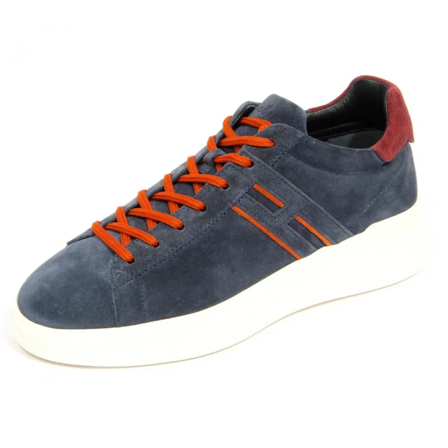 H2828 sneaker uomo HOGAN H580 man suede shoes blue