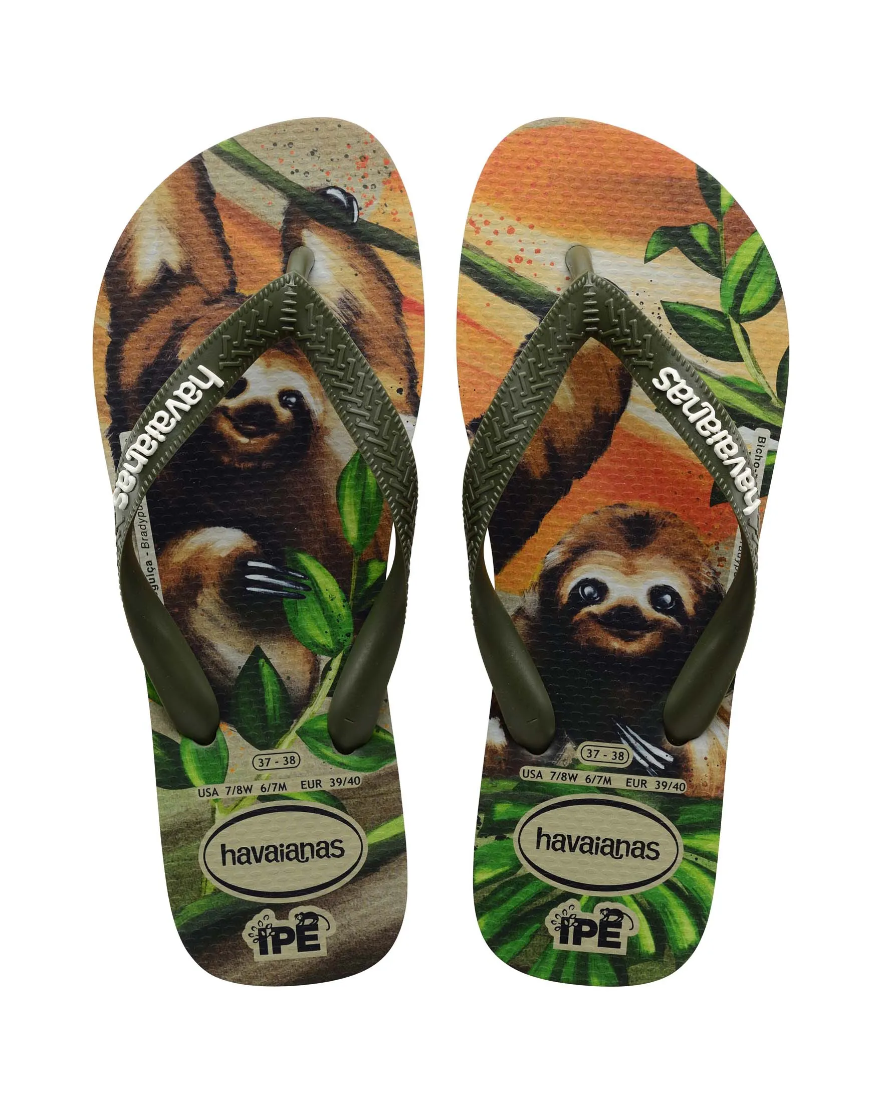 Havaianas Ipe con fascetta verde militare e logo bianco
