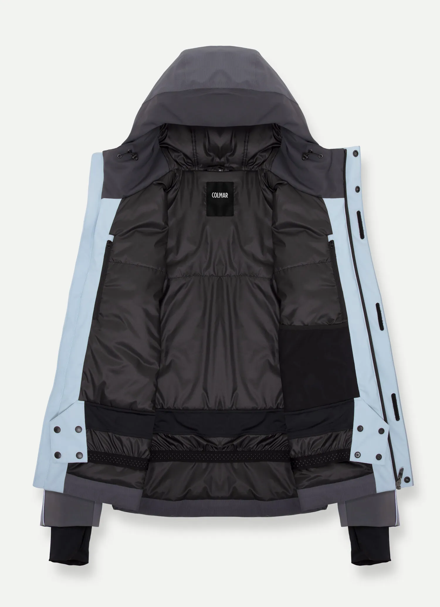 Hooded ski jacket made of wadding