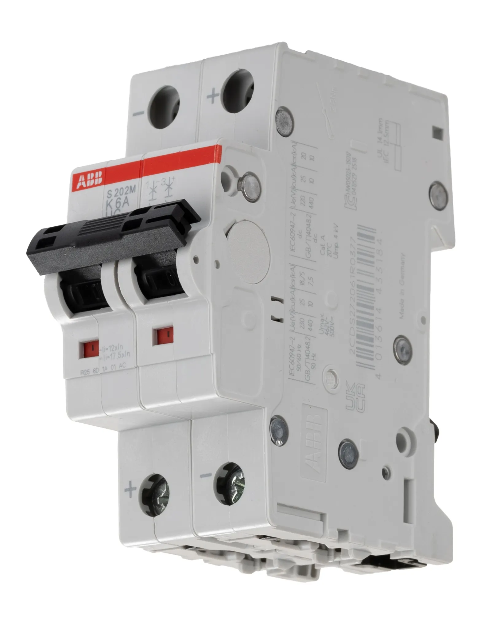 Interruttore magnetotermico ABB, 2P 6A 25 kA, Tipo K