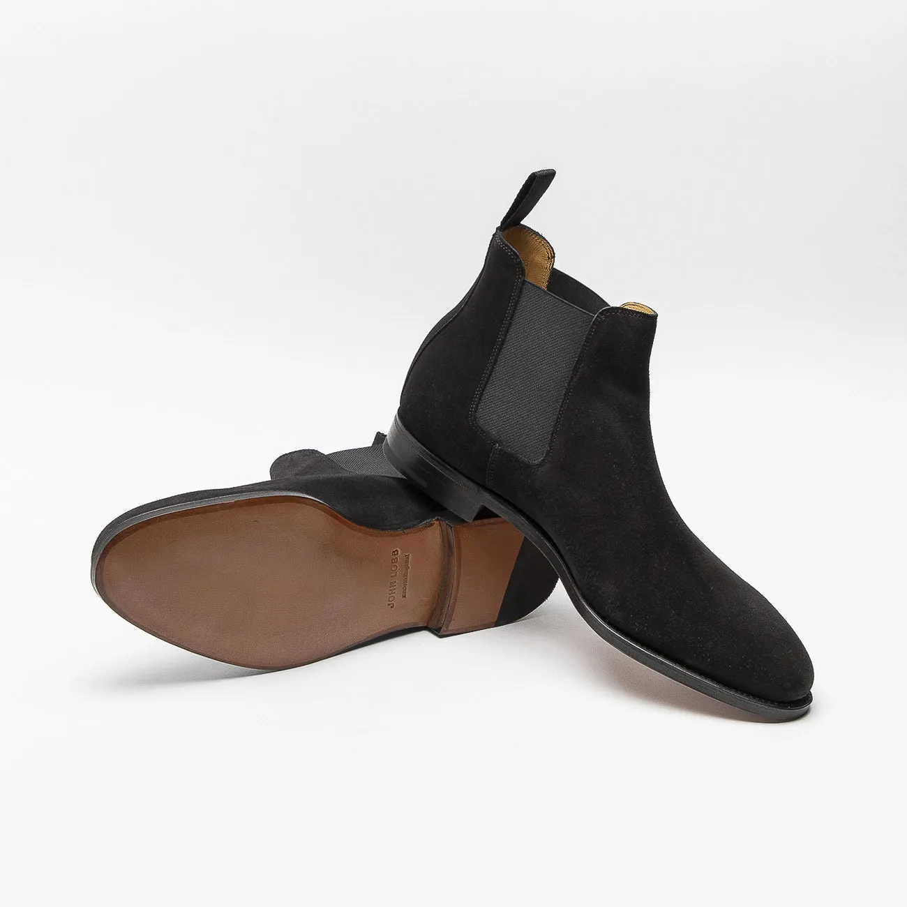 John Lobb Stivale chelsea John Lobb Lawry in camoscio nero (Taglia 7.5 UK)